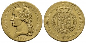Vittorio Emanuele I (1802-1821) - 20 Lire - 1818 - AU R Pag. 6; Mont. 19 Segno - BB-SPL