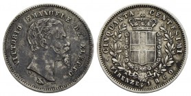 Vittorio Emanuele II Re eletto (1859-1861) - 50 Centesimi - 1860 F - AG Pag. 443; Mont. 120 Patina scura - BB/BB+