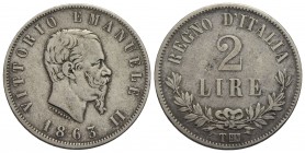 Vittorio Emanuele II Re d'Italia (1861-1878) - 2 Lire - 1863 T Valore - AG R Pag. 509; Mont. 197 - qBB/BB