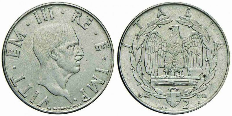 Vittorio Emanuele III (1900-1943) - 2 Lire - 1943 XXI Impero - Ac R Pag. 762; Mo...