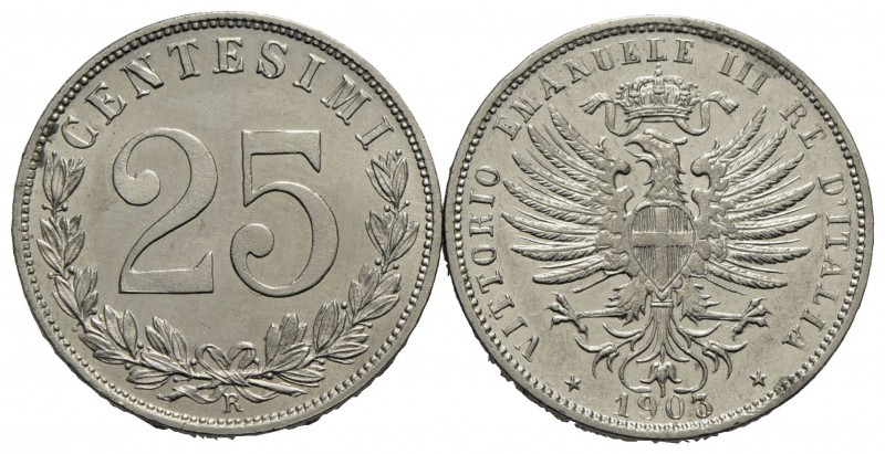 Vittorio Emanuele III (1900-1943) - 25 Centesimi - 1902 e 1903 - NI R Pag. 827 e...