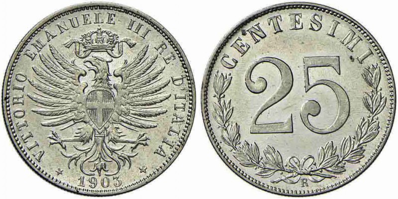 Vittorio Emanuele III (1900-1943) - 25 Centesimi - 1903 - NI R Pag. 828; Mont. 2...