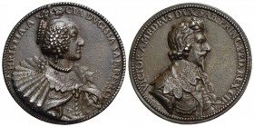 SAVOIA - Vittorio Amedeo I (1630-1637) - Medaglia - Busto a d. - R/ Busto di Maria Cristina di Francia a d. Opus: Dupré Ø: 47 mm. - (AE g. 35,6) RR U....