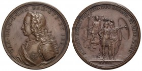 SAVOIA - Carlo Emanuele III (1730-1773) - Medaglia - 1750 - Per le sue vittorie - Busto corazzato a s. - R/ Minerva e Imeneo incoronano il Re Opus: Da...
