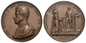 SAVOIA - Vittorio Emanuele II Re d'Italia (1861-1878) - Medaglia - 1865 - Carlo Alberto - Busto di Carlo Alberto a s. - R/ Carlo Alberto in piedi porg...