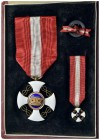 SAVOIA - Vittorio Emanuele III (1900-1943) - Croce - Ordine della corona d'Italia - MD In scatola D. Cravanzola Roma screpolata Completa di mignon e p...