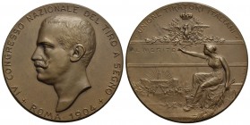 SAVOIA - Vittorio Emanuele III (1900-1943) - Medaglia - 1904 - Unione tiratori italiani al merito - Testa a s. - R/ Allegoria Opus: Johnson Ø: 38 mm. ...
