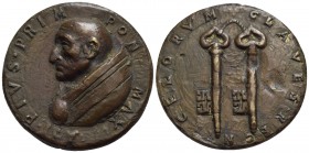 PAPALI - San Pio I (142-157) - Medaglia - Busto a d. - R/ Chiavi verticali legate Ø: 42 mm. - (AE g. 39,95) Di restituzione (sec. XVI) Fusione - BB