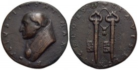 PAPALI - San Lucio I (255-257) - Medaglia - Busto a s. - R/ Chiavi verticali legate Ø: 42 mm. - (AE g. 36,48) Di restituzione (sec. XVI) Fusione, fora...