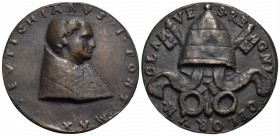 PAPALI - San Sisto II (260-261) - Medaglia - Busto a d. - R/ Triregno su chiavi decussate Ø: 40 mm. - (AE g. 28,31) Di restituzione (sec. XVI) - BB