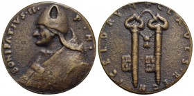 PAPALI - Bonifacio II (530-532) - Medaglia - Busto a s. con mitra - R/ Chiavi verticali legate Ø: 38 mm. - (AE g. 23,38) Di restituzione (sec. XVI) - ...