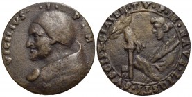 PAPALI - Vigilio I (538-555) - Medaglia - Busto a s. con camauro - R/ Consegna delle chiavi a San Pietro Ø: 39 mm. - (AE g. 27,39) Di restituzione (se...