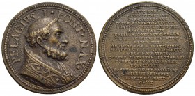 PAPALI - San Pelagio I (555-560) - Medaglia - Busto a d. - R/ Scritta Opus: Mueller Ø: 36 mm. - (AE g. 21,23) Di restituzione Lauffer (sec. XVIII) - S...