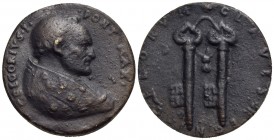 PAPALI - San Gregorio I (Il grande) (590-604) - Medaglia - Busto a d. - R/ Chiavi verticali legate Opus: G.B. Pozzo Ø: 38 mm. - (AE g. 32,96) Di resti...
