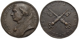 PAPALI - Teodoro II (897) - Medaglia - Busto a s. - R/ Chiavi decussate Opus: G.B. Pozzo Ø: 42 mm. - (AE g. 32,44) Di restituzione (sec. XVIII) - BB