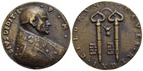 PAPALI - Adeodato I (Santo) (615-618) - Medaglia - Busto a d. - R/ Chiavi verticali legate Ø: 38 mm. - (AE g. 22,16) Di restituzione (sec. XVI) Fusion...