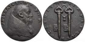 PAPALI - Adeodato II (672-676) - Medaglia - Busto a d. - R/ Chiavi verticali legate Ø: 39 mm. - (AE g. 25,22) Di restituzione (sec. XVI) Fusione - BB