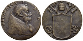 PAPALI - Adeodato II (672-676) - Medaglia - Busto a d. - R/ Stemma vuoto su chiavi decussate e triregno Ø: 39 mm. - (AE g. 21,55) Di restituzione (sec...