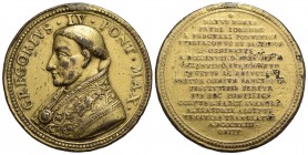 PAPALI - Gregorio IV (827-844) - Medaglia - Busto a s. - R/ Scritta Opus: Vestner Ø: 36 mm. - (AE dorato g. 19,15) Di restituzione Lauffer Doratura no...