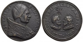 PAPALI - Sergio II (844-847) - Medaglia - Busto a d. con camauro - R/ Santi Pietro e Paolo apostoli Opus: G.B. Pozzo Ø: 42 mm. - (AE g. 27,43) Di rest...