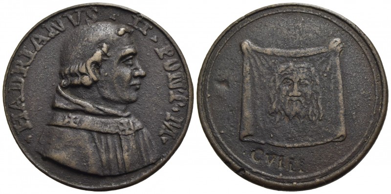PAPALI - Adriano II (867-872) - Medaglia - Busto a d. - R/ Il telo della Veronic...