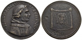 PAPALI - Adriano II (867-872) - Medaglia - Busto a d. - R/ Il telo della Veronica Opus: G.B. Pozzo Ø: 42 mm. - (AE g. 21,94) Di restituzione (sec. XVI...