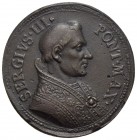 PAPALI - Sergio III (908-910) - Medaglia - Uniface - Busto a d. Ø: 36 mm. - (AE g. 27,46) R Di restituzione (sec. XVIII) - SPL