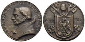 PAPALI - Giovanni XI (931-935) - Medaglia - Busto a s. - R/ Stemma papale su chiavi decussate e triregno Opus: G.B. Pozzo Ø: 42 mm. - (AE g. 27,54) Di...