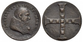 PAPALI - Agapito II (946-955) - Medaglia - Busto a d. - R/ Croce con 9 quadrati Ø: 43 mm. - (AE g. 60) RR Mod. 129-7 Fusione del XVI sec. - BB