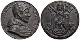 PAPALI - Benedetto V (964-966) - Medaglia - Busto a d. con camauro - R/ Stemma papale su chiavi decussate e triregno Opus: G.B. Pozzo Ø: 44 mm. - (AE ...