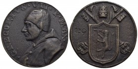 PAPALI - Gregorio VII (1073-1085) - Medaglia - Busto a s. con camauro - R/ Stemma papale su chiavi decussate e triregno Opus: G.B. Pozzo Ø: 41 mm. - (...