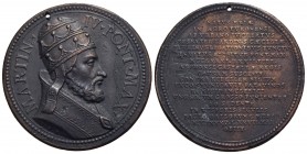 PAPALI - Martino IV (1281-1285) - Medaglia - Busto a d. con triregno - R/ Scritta Opus: Mueller Ø: 37 mm. - (AE g. 21,86) Di restituzione Lauffer Fora...