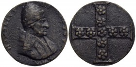 PAPALI - Onorio IV (1285-1287) - Medaglia - Busto a d. - R/ Croce greca fiorata Ø: 40 mm. - (AE g. 21,85) Di restituzione (sec. XVI) - qBB