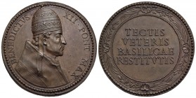 PAPALI - Benedetto XII (1334-1342) - Medaglia - Busto a d.con triregno - R/ Scritta su 4 righe entro corona Opus: De Saint-urbain F. Ø: 40 mm. - (AE g...