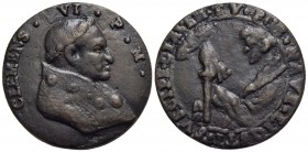 PAPALI - Clemente VI (1342-1352) - Medaglia - Busto a d. - R/ San Pietro riceve le chiavi Ø: 39 mm. - (AE g. 26,16) R Di restituzione (sec. XVI) Fusio...