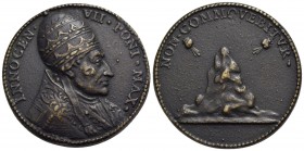 PAPALI - Innocenzo VII (1404-1406) - Medaglia - Busto a d. con triregno - R/ Scoglio battuto dalle onde e dai venti Opus: F. De Saint-urbain Ø: 39 mm....