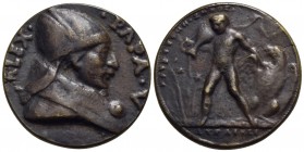 PAPALI - Alessandro V (Antipapa) (1409-1410) - Medaglia - Busto a d. con tiara - R/ Figura maschile stante con giara e aquila Ø: 38 mm. - (AE g. 28,88...