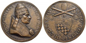 PAPALI - Innocenzo VIII (1484-1492) - Medaglia - 1484 - Busto con triregno a d. - R/ Stemma pontificio Opus: Paladino Ø: 43 mm. - (AE g. 29,7) Di rest...