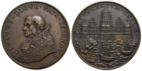 PAPALI - Giulio II (1503-1513) - Medaglia - Busto a s. - R/ Veduta del porto di Civitavecchia Ø: 41 mm. - (AE g. 27,81) R Mod. 220 Di restituzione (se...