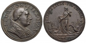 PAPALI - Leone X (1513-1518) - Medaglia - Busto a d. - R/ Allegoria Ø: 33 mm. - (AE g. 16,23) Mod. 237 Riconio del XIX sec. Difettodi conio al D/ - SP...