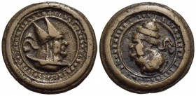 PAPALI - Leone X (1513-1521) - Medaglia - Medaglia satirica anticlericale - Testa di Papa e testa di Vescovo a 180° - R/ Testa di Papa e testa di Re a...