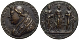 PAPALI - Leone X (1513-1518) - Medaglia - Morte del pontefice - Busto a s. - R/ Tre figure femminili allegoria delle Virtù Ø: 33 mm. - (AE g. 50) Mod....