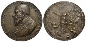 PAPALI - Clemente VII (1523-1534) - Medaglia - A. XI - Busto con piviale a d. - R/ Raffigurazione dell'episodio biblico in cui Mosè fa sgorgare l'acqu...