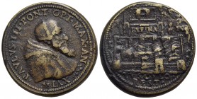 PAPALI - Paolo III (1534-1549) - Medaglia - Busto con piviale a d. - R/ Vista panoramica della città di Frascati Opus: Cesati Ø: 36 mm. - (AE g. 30,28...