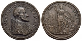PAPALI - Pio IV (1559-1566) - Medaglia - Busto con piviale a d. - R/ Roma che risorge in armatura Opus: Bonzagni Ø: 30 mm. - (AE g. 19,36) Mod. 495 Ri...