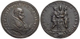 PAPALI - Pio V (1566-1572) - Medaglia - A. V - Alleanza contro i turchi - Busto a d.con piviale - R/ Tre figure allegoriche abbracciate (Roma, Spagna ...