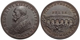 PAPALI - Gregorio XIII (1572-1585) - Medaglia - 1580 - Ponte Gregoriano sul fiume Paglia - Busto con piviale a s. - R/ Ponte sul fiume Paglia Opus: Fr...