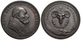 PAPALI - Gregorio XIII (1572-1585) - Medaglia - 1582 - Riforma del calendario Giuliano - Busto a d. - R/ Ariete Opus: Fragni Ø: 39 mm. - (AE g. 30) Mo...