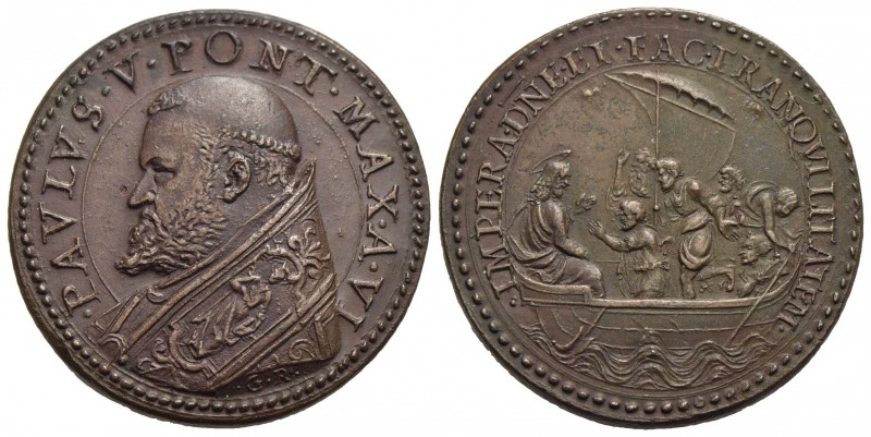 PAPALI - Paolo V (1605-1621) - Medaglia - A. VI - Busto a s. - R/ Gesù sulla bar...