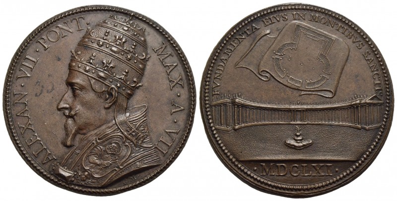 PAPALI - Alessandro VII (1655-1667) - Medaglia - A. VII - 1661 - Busto a s. con ...